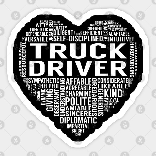 Truck Driver Heart Sticker by LotusTee